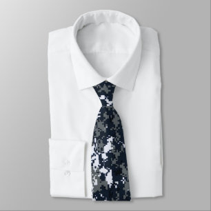 Men's Black/Grey Camouflage Tie