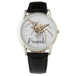 Men's Black Leather Strap Spider Watch