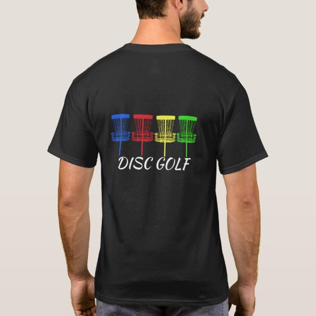 Mens Black T-shirt multi colour baskets (Back)