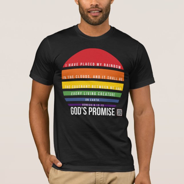 Men's Black T-Shirt Rainbow Circle (Front)