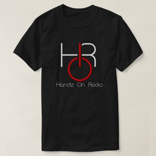 Men's Black T-Shirt/Red and White Logo and Text T-Shirt (Design Front)