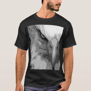 Men's Black T-Shirts Animal Eagle Face Template