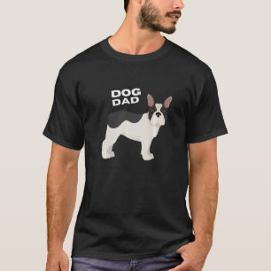 Mens Black & White French Bulldog Dog Dad Man T-Shirt