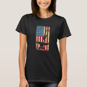 Mens Blacksmith Horseshoe Farrier Us Flag Patrioti T-Shirt