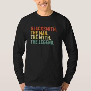 Mens Blacksmith Man Myth Legend Forging Anvil Blac T-Shirt