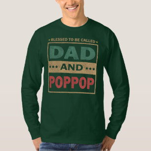 Mens Blessed To Be Called Dad And Poppop Vintage T-Shirt