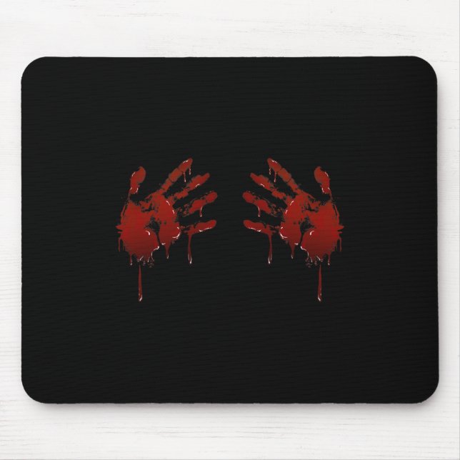 Mens Blood Hands Print - Spooky Halloween Costume  Mouse Mat (Front)