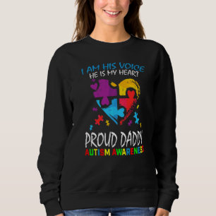 Mens Blue Proud Daddy Autism Awareness Dad Son Hea Sweatshirt