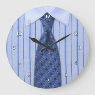 Mens Blue Shirt and Tie Novelty Wall Clock