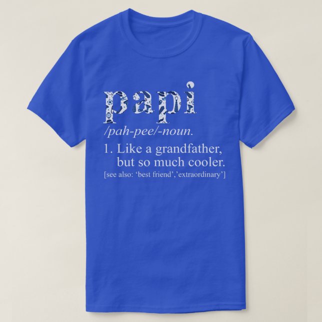 Mens Blue Tie Die Cool Papi Like a Grandfather  T-Shirt (Design Front)