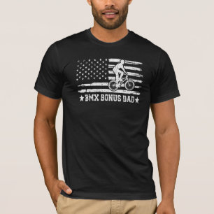 Mens Bmx Bonus Dad Usa Flag Vintage Cycling Bmx Ri T-Shirt