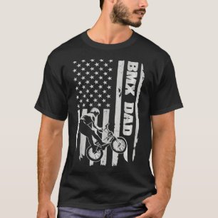 Mens BMX Dad USA Flag American Fathers Day 1  T-Shirt