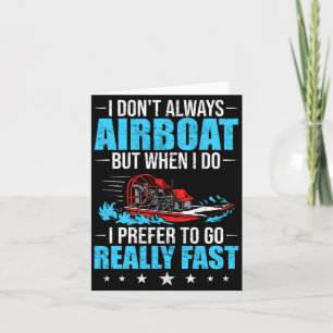 Mens boat rider airboating airboat riding boat card