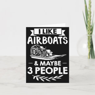 Mens boat rider maybe 3 people airboat riding boat card
