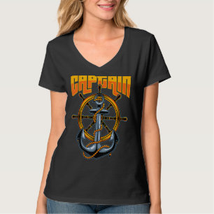 Mens Boater Dad Captain Sailor Skipper T-Shirt