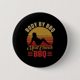 Mens Body By Bbq Vintage Meat Church Grilling Barb 6 Cm Round Badge