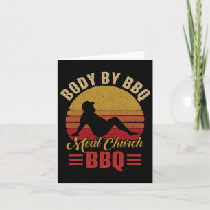 Mens Body By Bbq Vintage Meat Church Grilling Barb Card