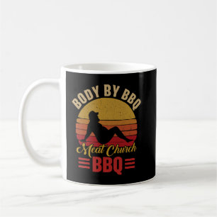 Mens Body By BBQ Vintage Meat Church Grilling Barb Coffee Mug