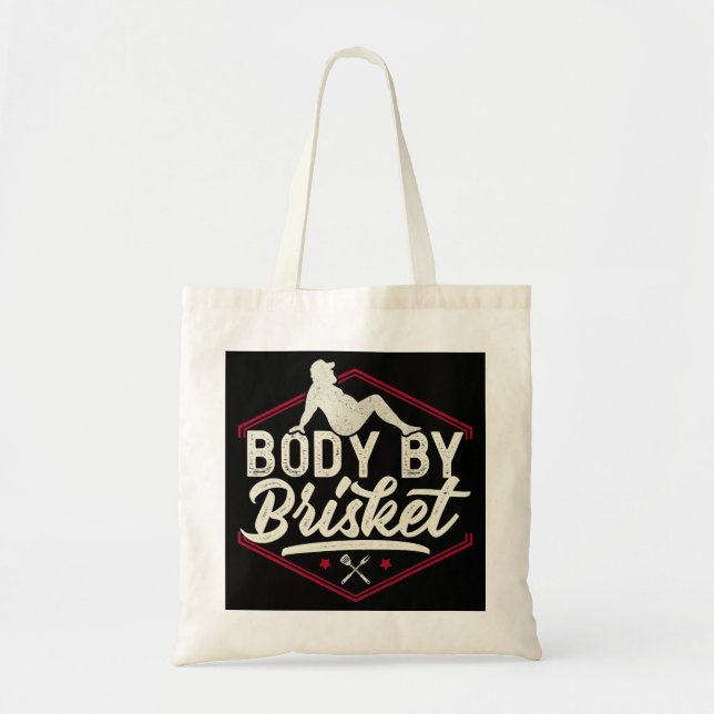 Mens Body By Brisket Shirt Funny Steak Lover Grill Tote Bag (Front)