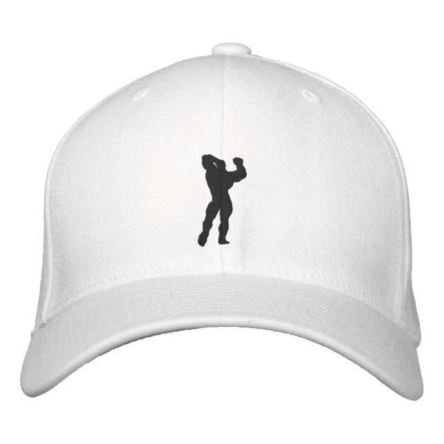 Mens Bodybuilding Pose Embroidered Hat (Front)