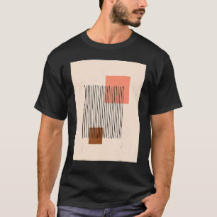 Mens Boho Abstract Shapes Mid Century Modern Art T-Shirt