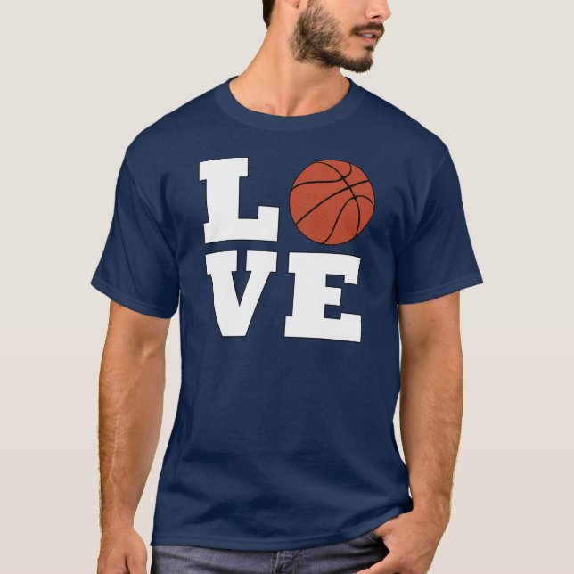 Men's Bold Basketball LOVE Player or Coach T-shirt (Front)