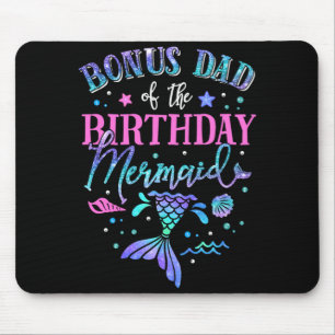 Mens Bonus Dad Of The Birthday Mermaid Party Mouse Mat