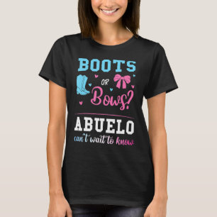 Mens Boots Or Bows Abuelo Gender Reveal Pink Or Bl T-Shirt