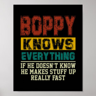 Mens Boppy Knows Everything Vintage Boppy Lover Poster