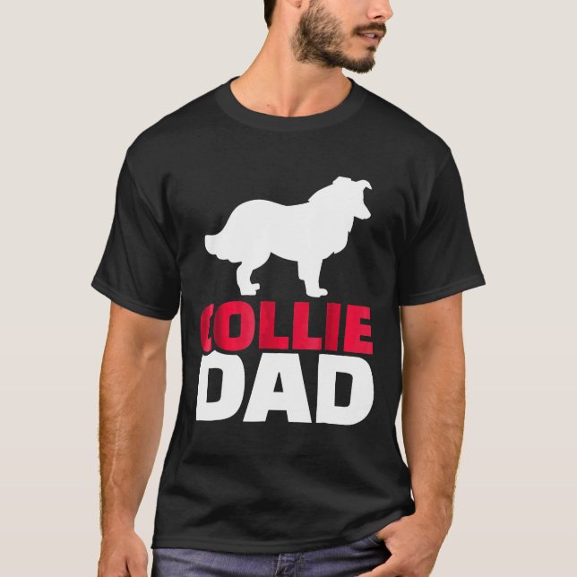 Mens Border Collie Dad T-Shirt (Front)