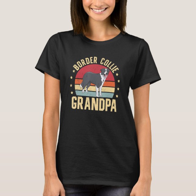 Mens Border Collie Grandpa Dog Owner Border Collie T-Shirt (Front)