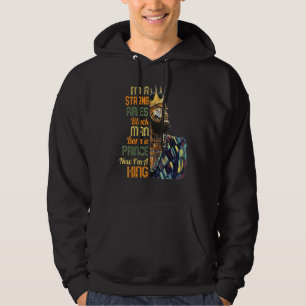 Mens Born A Prince Now A King Strong Aries Black M Hoodie