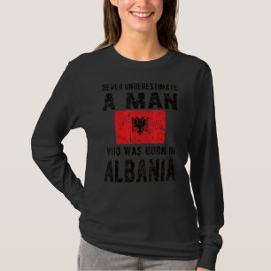 Mens Born In Albania Albanian Flag Albanian Roots T-Shirt