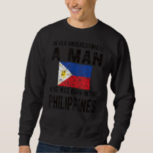 Mens Born In Philippines Filipino Flag Filipino Ro Sweatshirt
