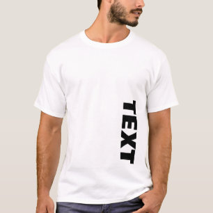 Mens Both Side Print Big Bold Font Text White T-Shirt