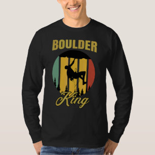 Mens Boulder King Retro Climbing Rocks Bouldering T-Shirt