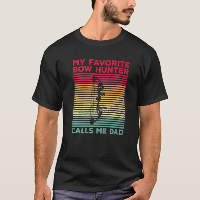 Mens Bow Hunting For A Dad Of A Bow Archer T-Shirt (Front)