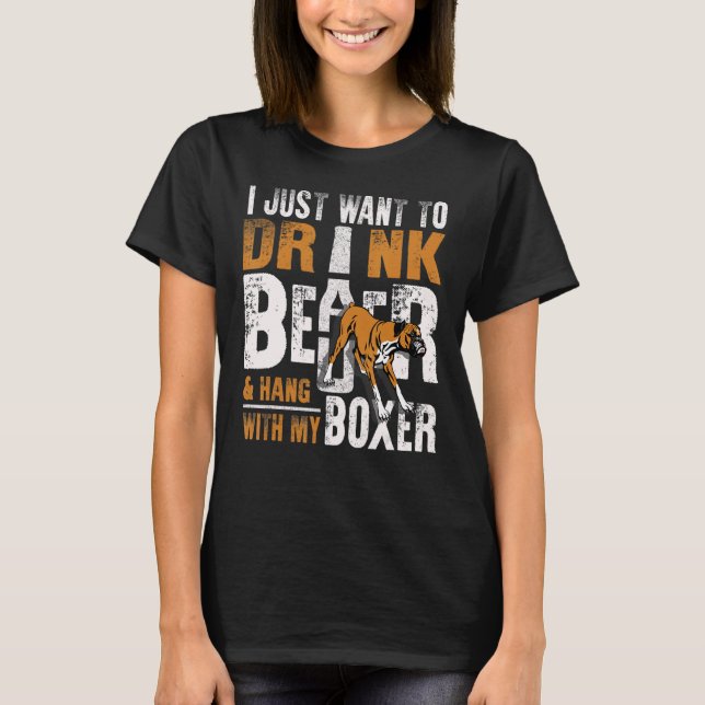 Mens Boxer Dad  Father's Day Dog   Beer T-Shirt (Front)
