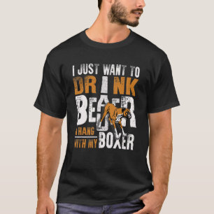 Mens Boxer Dad Father's Day Dog Beer T-Shirt