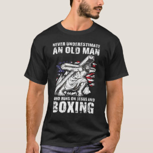 Mens Boxing Dad Christian Boxer Grandpa T-Shirt