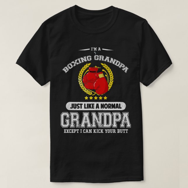 Mens Boxing Grandpa Funny Boxer  T-Shirt (Design Front)