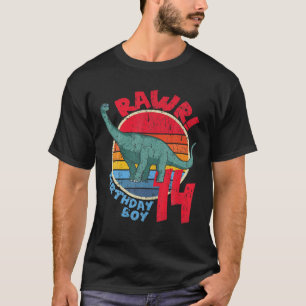 Mens Boy 14Th Birthday I Rawr! Brachiosaurus I Fam T-Shirt