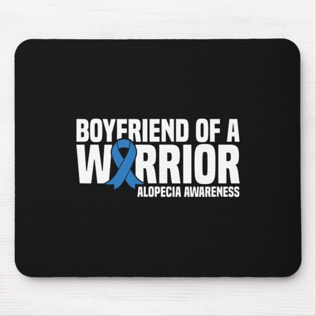 Mens Boyfriend of a Warrior Blue Ribbon Alopecia A Mouse Mat (Front)