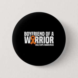 Mens Boyfriend of a Warrior Orange Ribbon RSDCRPS  6 Cm Round Badge