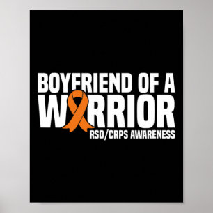 Mens Boyfriend of a Warrior Orange Ribbon RSDCRPS Poster