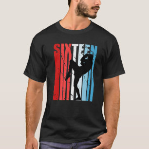 Mens Boys 16Th Kickboxing Birthday Kickbox Red Pat T-Shirt