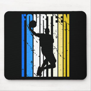 Mens boys basketball 14th birthday for sports fans mouse mat