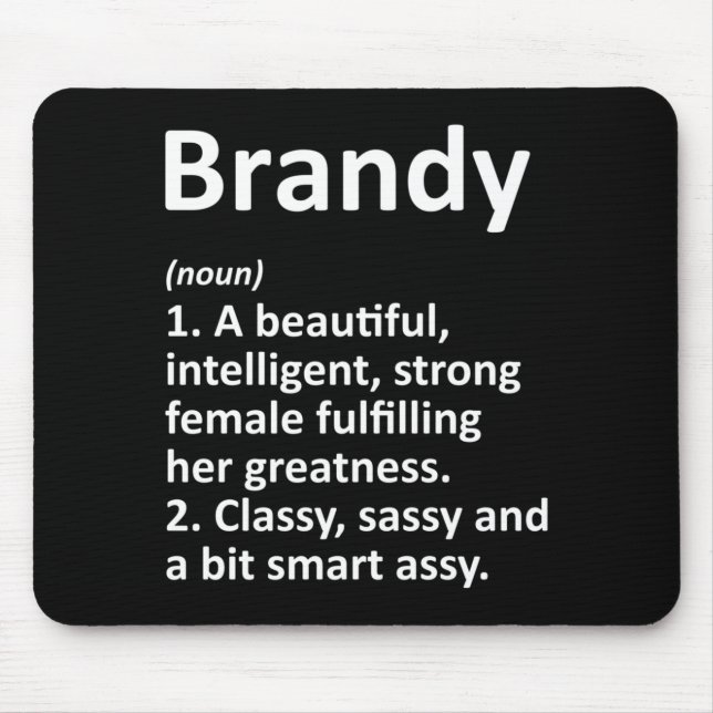 Mens Brandy Definition Personalised Name Funny Mouse Mat (Front)