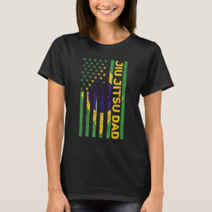 Mens Brazilian Jiu Jitsu Dad American Flag Us Braz T-Shirt
