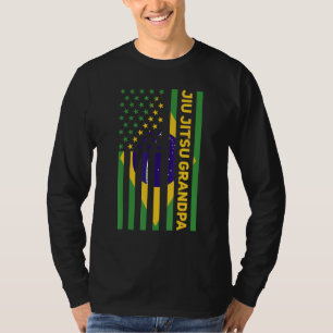 Mens Brazilian Jiu Jitsu Grandpa American Flag Bjj T-Shirt